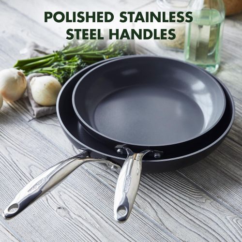  GreenPan Valencia Pro Hard Anodized Healthy Ceramic Nonstick 8 Frying Pan Skillet, PFAS-Free, Induction, Dishwasher Safe, Oven Safe, Gray