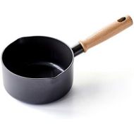 GreenPan Hudson Healthy Ceramic Nonstick, 1.75QT Saucepan Pot, Wood Inspired Handle, PFAS-Free, Dishwasher Safe, Black