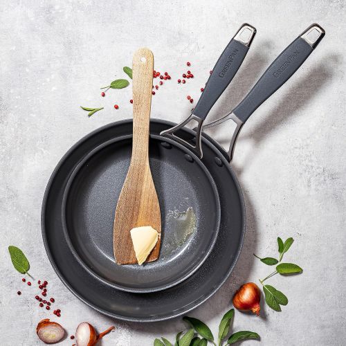  GreenPan York Hard Anodized Healthy Ceramic Nonstick Gray Frying Pan/Skillet Set, 8 and 10