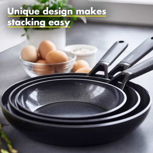  GreenPan SmartShape Healthy Ceramic Nonstick, 8 Frying Pan Skillet, PFAS-Free, Induction, Dishwasher Safe, Black