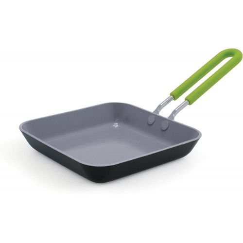  GreenPan Mini Healthy Ceramic Nonstick, 5 Square Egg Pan, PFAS-Free, Dishwasher Safe, Stay Cool Handle, Black