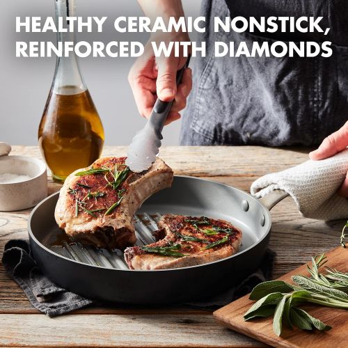  [아마존베스트]GreenPan Chatham Healthy Ceramic Nonstick, Grill Pan, 11, Gray