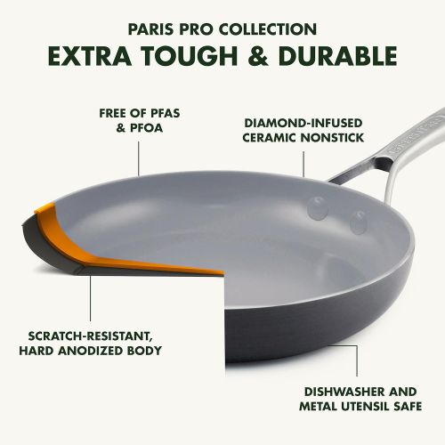  [아마존베스트]GreenPan Paris 10 Inch Ceramic Non-Stick Fry Pan - Gray