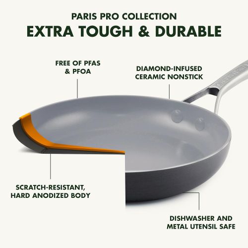  [아마존베스트]GreenPan Paris 8 Inch Ceramic Non-Stick Fry Pan, Grey -