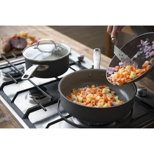  GreenPan Chatham Ceramic Non-Stick Covered Saucepan, 3 quart, Grey