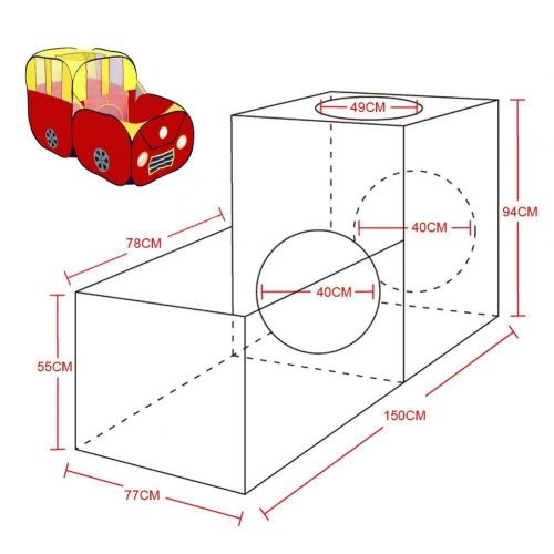  GreenSun TM Kids Play Tent House Play Red Sports Car Hut Children Ocean Balls Pit Pool Pop Hut Play Pool Play Tent Kids Year Gift