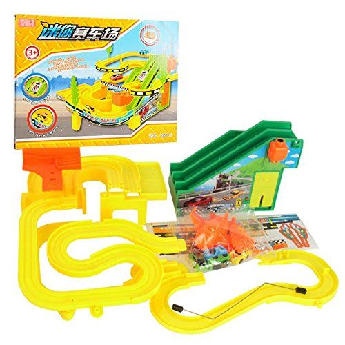 GreenSun TM Mini DIY Assemble Race Track with Car Kids Handwork Racing Lighting Music Sound Car Game Electric Car Racing Track Toy