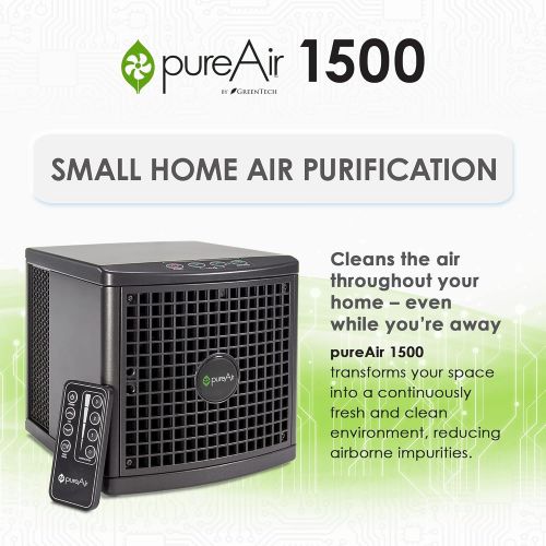  Greentech Environmental pureAir 1500 - Portable Air Purifier and Air Cleaner, Air Purifiers for Home, Office, and Bedroom, For Spaces Up to 1500 Square Feet, Neutralizes Tough Odor