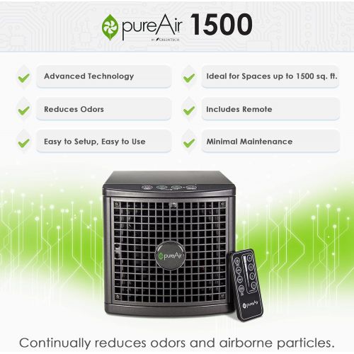  Greentech Environmental pureAir 1500 - Portable Air Purifier and Air Cleaner, Air Purifiers for Home, Office, and Bedroom, For Spaces Up to 1500 Square Feet, Neutralizes Tough Odor