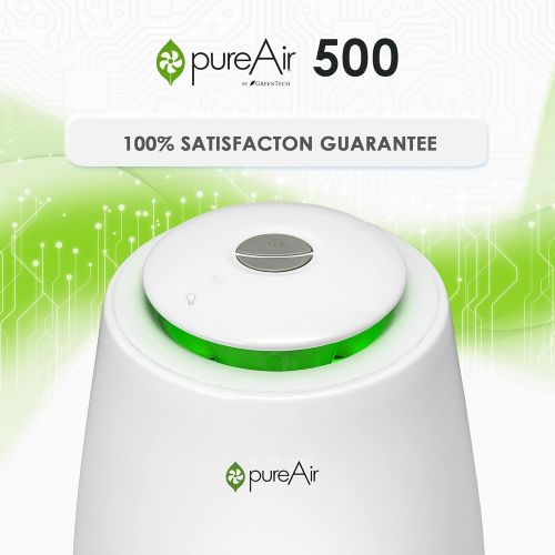  Greentech Environmental pureAir 500 - Portable Air Purifier and Air Cleaner, Air Purifiers for Home, Office, and Bedroom, For Spaces Up to 850 Square Feet, Neutralizes Tough Odors,