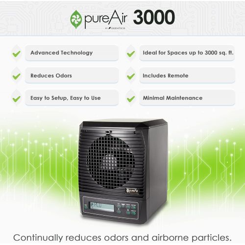  Greentech Environmental pureAir 3000 - Portable Air Purifier and Air Cleaner, Air Purifiers for Home, Office, and Bedroom, for Spaces Up to 3000 Square Feet, Neutralizes Tough Odor