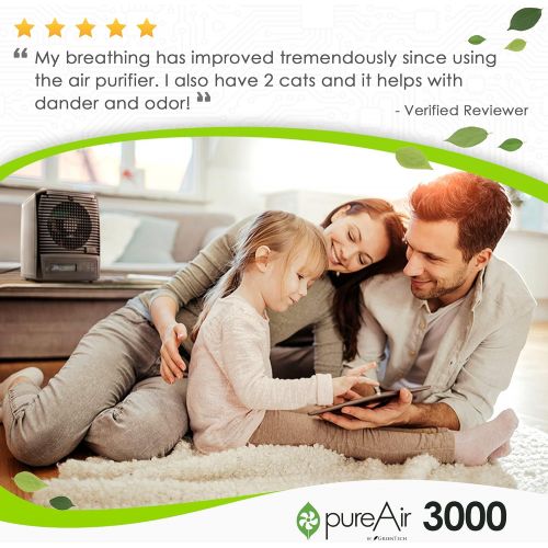  Greentech Environmental pureAir 3000 - Portable Air Purifier and Air Cleaner, Air Purifiers for Home, Office, and Bedroom, for Spaces Up to 3000 Square Feet, Neutralizes Tough Odor
