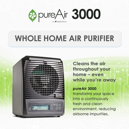  Greentech Environmental pureAir 3000 - Portable Air Purifier and Air Cleaner, Air Purifiers for Home, Office, and Bedroom, for Spaces Up to 3000 Square Feet, Neutralizes Tough Odor