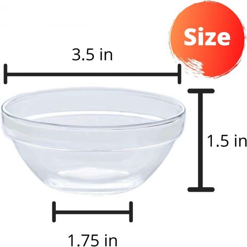  [아마존베스트]Greenbrier Mini Glass Pinch Prep Bowls Set of 4