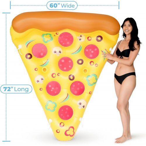  Greenco Giant Inflatable Pizza Pool Float Single, 75 x 61 Inches