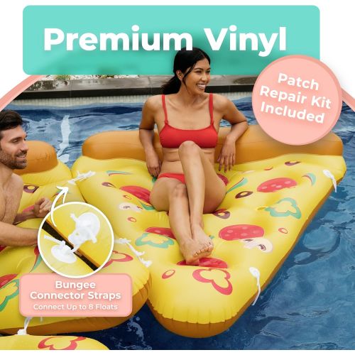  Greenco Giant Inflatable Pizza Pool Float Single, 75 x 61 Inches