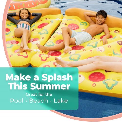  Greenco Giant Inflatable Pizza Pool Float Single, 75 x 61 Inches