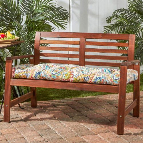  Greendale Home Fashions 51-Inch Indoor/Outdoor Bench Cushion, Marine Blue