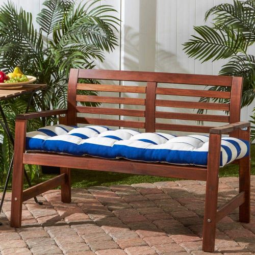  Greendale Home Fashions 51-Inch Indoor/Outdoor Bench Cushion, Marine Blue