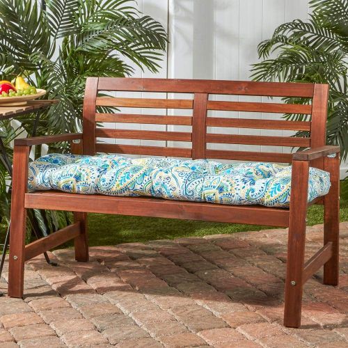  Greendale Home Fashions 51-Inch Indoor/Outdoor Bench Cushion, Marine Blue