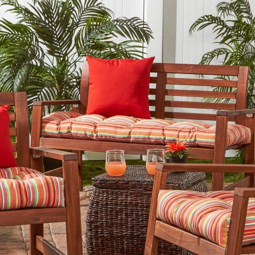  Greendale Home Fashions 51-Inch Indoor/Outdoor Bench Cushion, Marine Blue