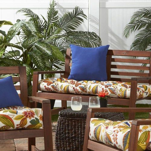  Greendale Home Fashions 51-Inch Indoor/Outdoor Bench Cushion, Marine Blue