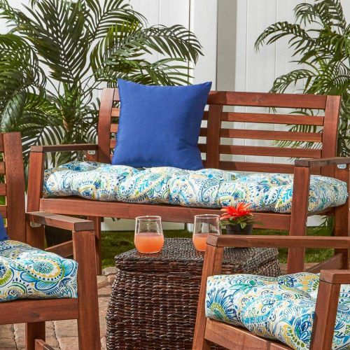  Greendale Home Fashions 51-Inch Indoor/Outdoor Bench Cushion, Marine Blue