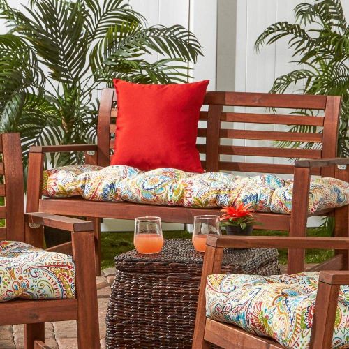  Greendale Home Fashions 51-Inch Indoor/Outdoor Bench Cushion, Marine Blue