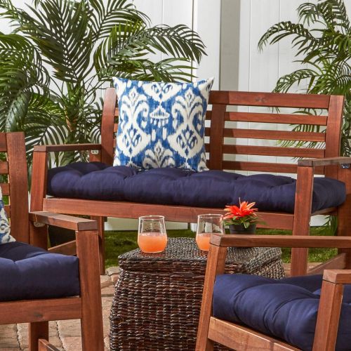  Greendale Home Fashions 51-Inch Indoor/Outdoor Bench Cushion, Marine Blue