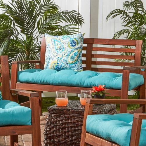  Greendale Home Fashions 51-Inch Indoor/Outdoor Bench Cushion, Marine Blue