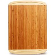 Greener Chef Extra Large Bamboo Cutting Board Lifetime Replacement Cutting Boards for Kitchen Organic Wood Butcher Block and Wooden Carving Board for Meat and Chopping Vegetabl