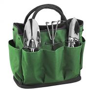 Greenery-GRE 8 Pockets Gardening Tote Garden Tool Bags, Durable Heavy Duty 600D Oxford Tool Set Storage Bag Portable Large Picnic Basket Lawn Yard Bag Home Organizer with 2 Handles & Side Pocke