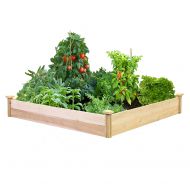 Greenes Fence Best Value Cedar Raised Garden Bed Planter 48 W x 48 L x 7 H