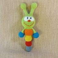 Etsy Crochet caterpillar rattle/cute caterpillar/baby teething rattle/crochet rattle toy/teething baby rattle/rainbow rattle/infant rattle