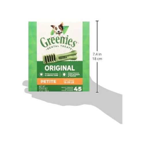  Greenies Dog Dental Chews Dog Treats - Petite Size (15-25 lb Dogs)