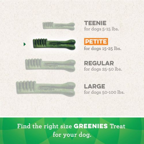  Greenies Dog Dental Chews Dog Treats - Petite Size (15-25 lb Dogs)