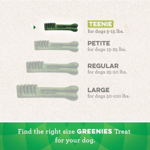  Greenies Dog Dental Chews Dog Treats - Teenie Size (5-15 lb Dogs)