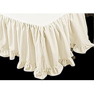 Greenland IVORY SOLID EGYPTIAN COTTON SPLIT CORNER BOTTOM EDGE RUFFLE BED SKIRT 400 TC QUEEN (60 x 80) SIZE 16 INCH DROP LENGTH