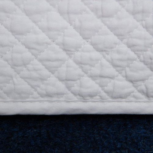  Greenland 1 Piece White Diamond Quilted Pattern 18-inch Drop Bed Skirt Queen Size, Elegant Modern Stylish Chic Textured Theme Bedskirt, Geometric Design Bed Valance, Casual Style, Solid Colo