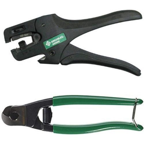  Greenlee 45000 Kwik Stripper Wire Stripping Tool & Greenlee 722 Wire Rope & Wire Cutter