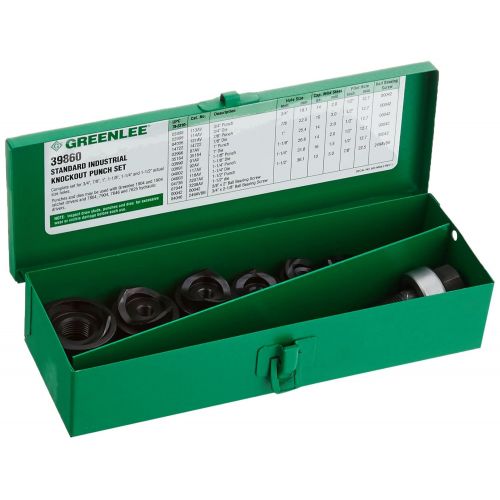  Greenlee 39860 Standard Round Manual Industrial Punch Kit, 34-Inch to 1-12-Inch Hole Size