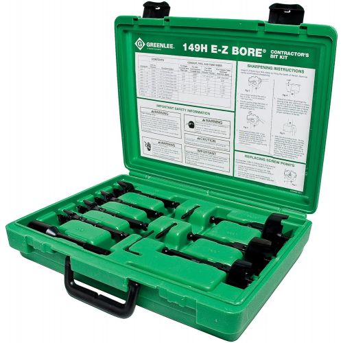  Greenlee 149H2KIT EZ Bore Conduit and Pipe Bit Sets, 7-Piece