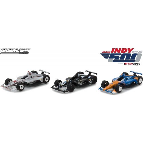  Greenlight 10828 1: 64 2018 Indianapolis 500 Podium 3 Car Set #12 Will Power/Penske, 20 Ed Carpenter/Racing, 9 Scott Dixon/Ganassi, Multi