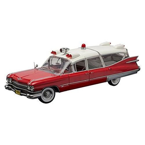  Greenlight Collectibles Precision Collection - 1959 Cadillac Ambulance (1:18 Scale), RedWhite