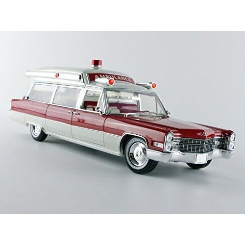  Greenlight GreenLight Precision Collection 1966 Cadillac S&S 48 High Top Ambulance Vehicle, RedWhite