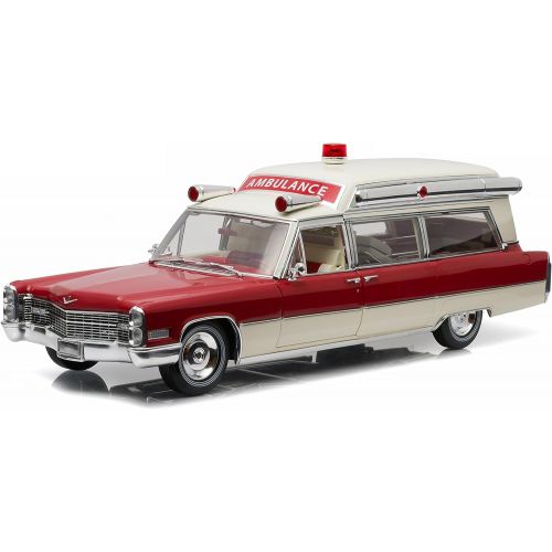  Greenlight GreenLight Precision Collection 1966 Cadillac S&S 48 High Top Ambulance Vehicle, RedWhite