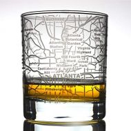 [아마존베스트]Greenline Goods Whiskey Glasses - 10 Oz Tumbler for Atlanta Lovers (Single Glass)| Etched with Atlanta Map| Old Fashioned Rocks Glass