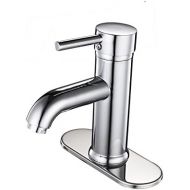 [아마존핫딜][아마존 핫딜] Greenspring Single Handle Bathroom Sink Faucet With Deck Plate Commercial One Hole Deck Mount Lavatory Stainless Steel Chrome Finish