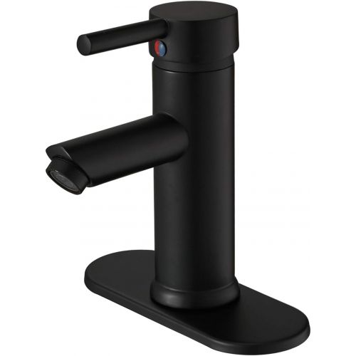  Greenspring Black Bathroom Faucet Farmhouse Single Handle Lavatory Basin Vanity Sink Faucet with Supply Line Lead-Free