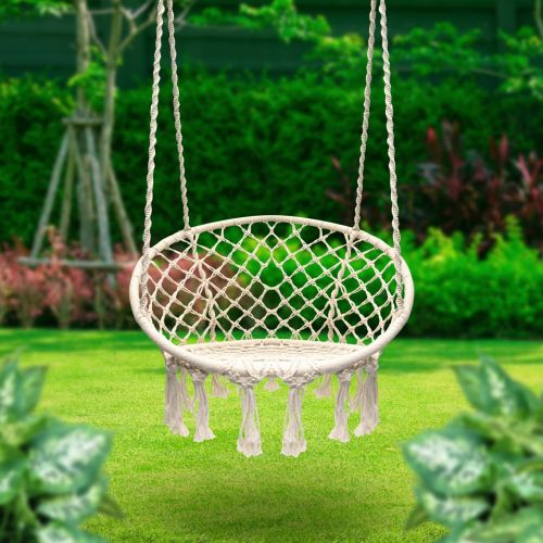  Greenstell Sorbus Hammock Chair Macrame Swing, 265 Pound Capacity, Perfect for Indoor/Outdoor Home, Patio, Deck, Yard, Garden